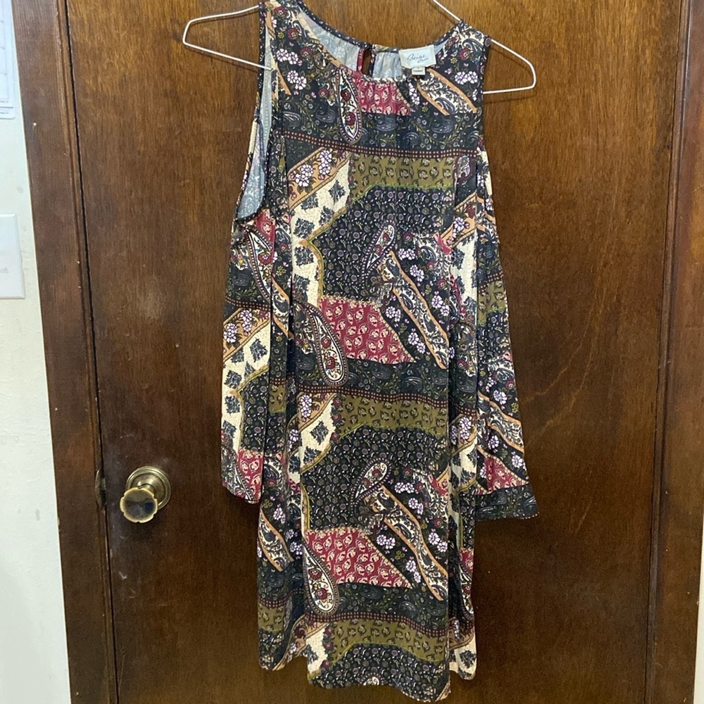 Beige eci dress liquid knit